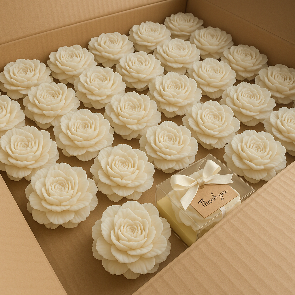 Peony candle with box