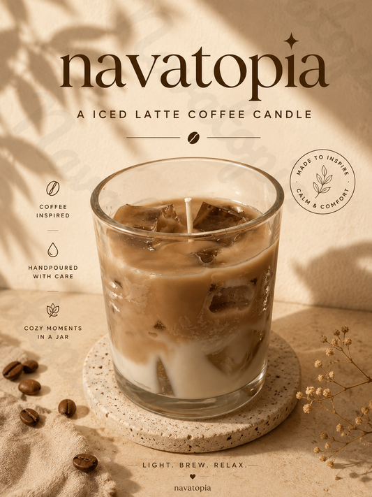 Iced coffee latte candle