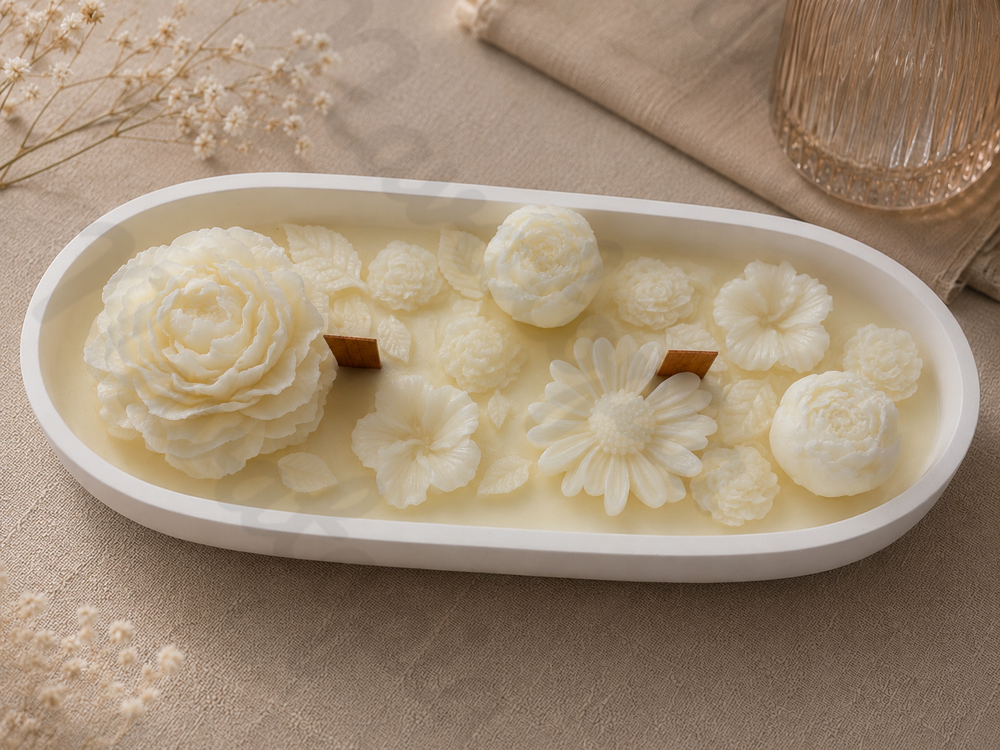 Flower candle bowl