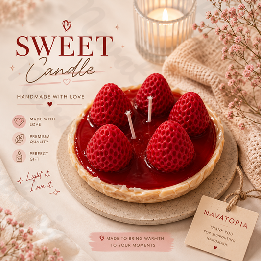 Strawberry cookie candle